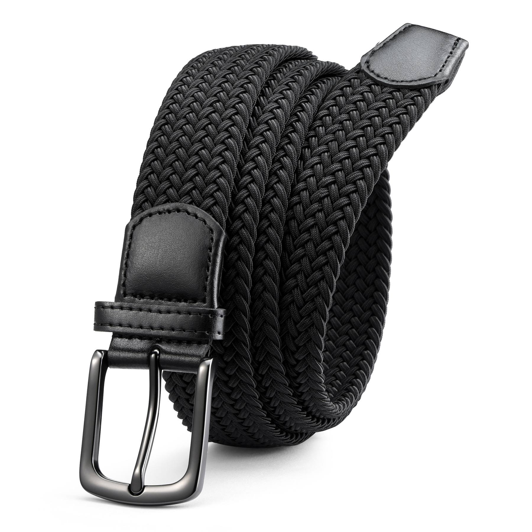 YOETEY Mens Belt Wowens Belt Elastic Braided Woven Belt, Belt for Casual Golf Pants 1 3/8"(35mm)