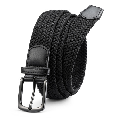 YOETEY Mens Belt Wowens Belt Elastic Braided Woven Belt, Belt for Casual Golf Pants 1 3/8"(35mm)