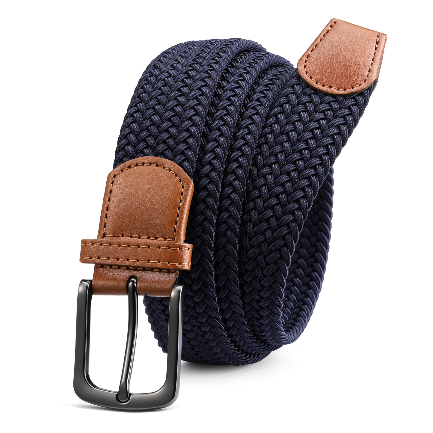 YOETEY Mens Belt Wowens Belt Elastic Braided Woven Belt, Belt for Casual Golf Pants 1 3/8"(35mm)