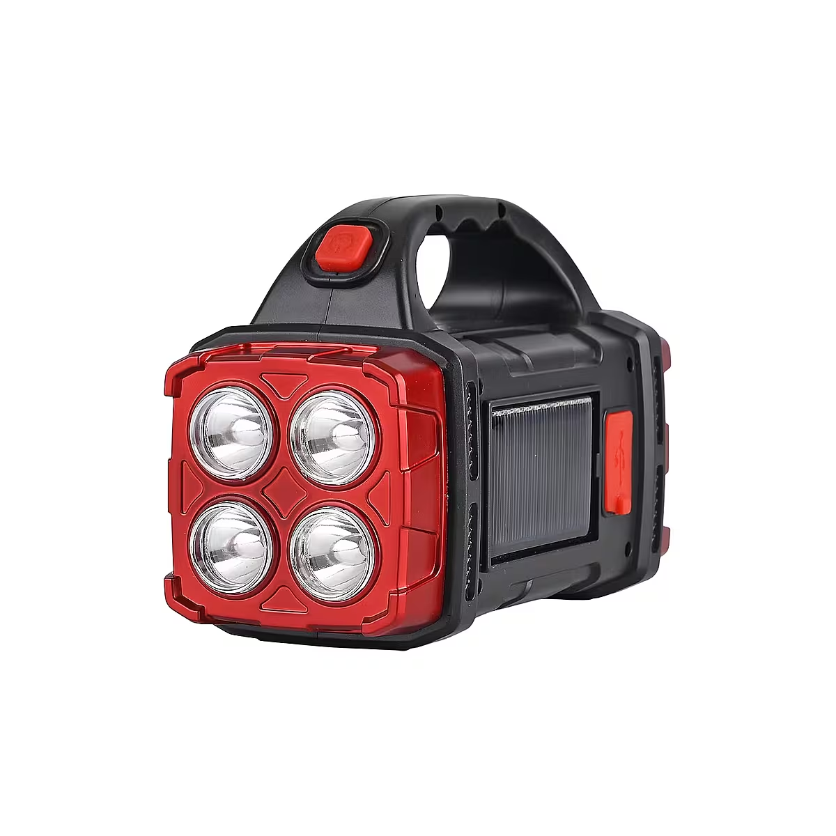 COB Multi-functional Solar Charging Outdoor Emergency Searchlight - Red