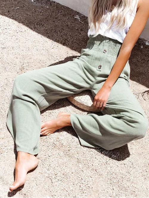 Elegant cotton& linen women's pants