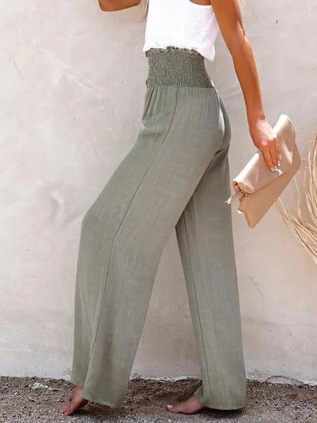 Elegant cotton& linen women's pants