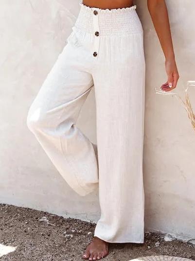 Elegant cotton& linen women's pants