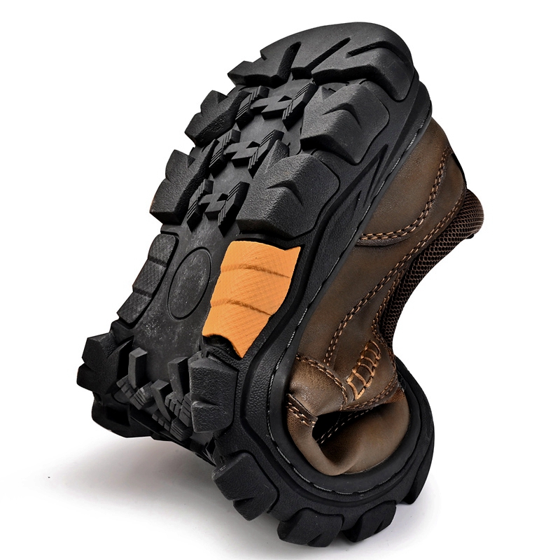 ⏰Promotion - 50% OFF🔥 Men's Wide Toe Slip-On Leather Loafers | Arch Support & Anti-Collision Outdoor Shoes