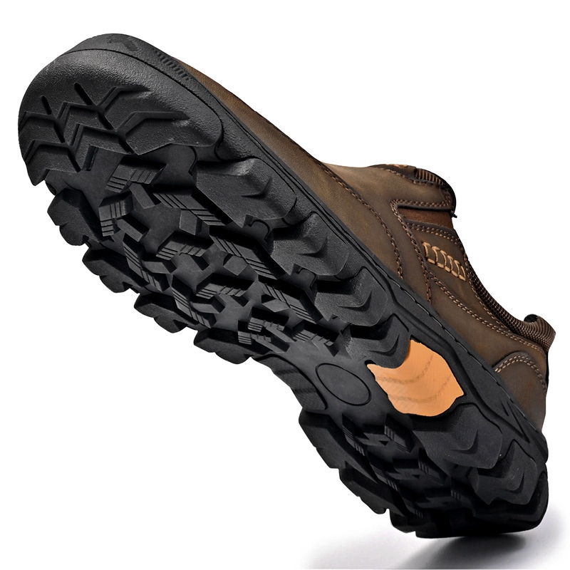 ⏰Promotion - 50% OFF🔥 Men's Wide Toe Slip-On Leather Loafers | Arch Support & Anti-Collision Outdoor Shoes