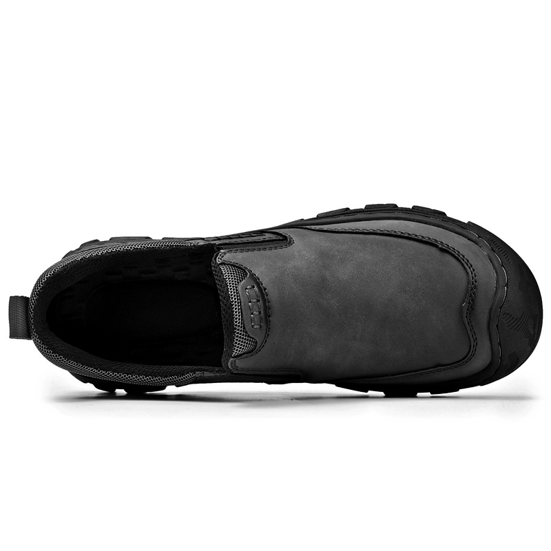 ⏰Promotion - 50% OFF🔥 Men's Wide Toe Slip-On Leather Loafers | Arch Support & Anti-Collision Outdoor Shoes