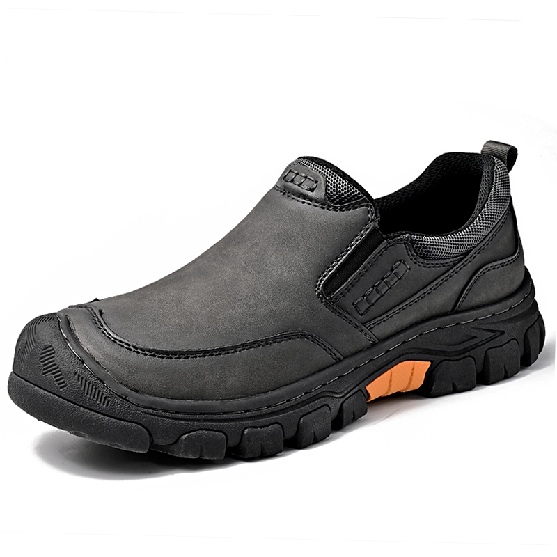 ⏰Promotion - 50% OFF🔥 Men's Wide Toe Slip-On Leather Loafers | Arch Support & Anti-Collision Outdoor Shoes
