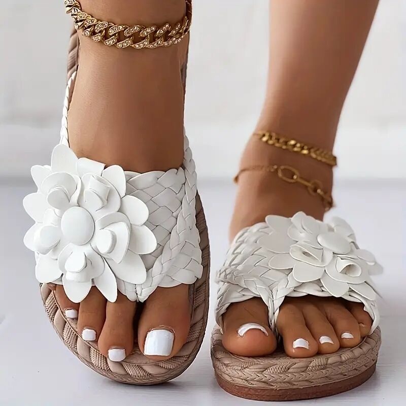 Women's orthopedic Flower Flat Flip Flops