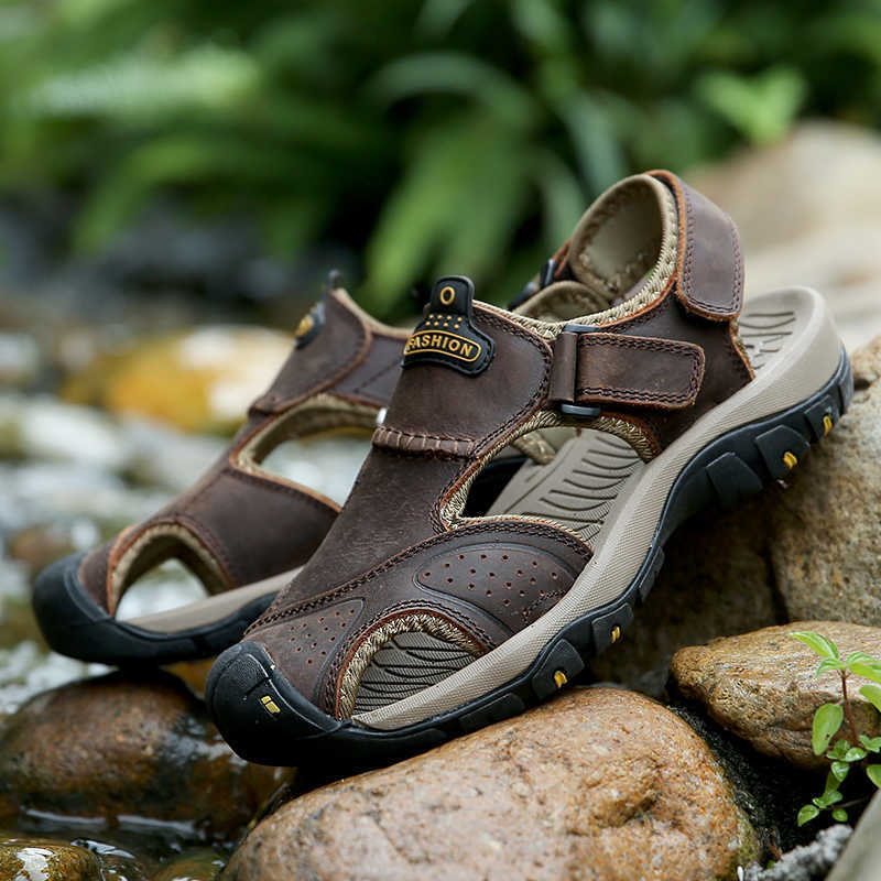 (👨‍⚕️Effect: Relieves Foot Pain) Men's Orthopedic Support Non-slip Sport Sandals Lightweight Trail Hiking Leather Sandals