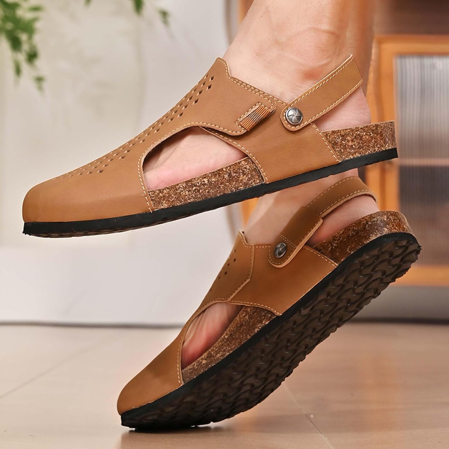 Men's leather Orthopedic sandals