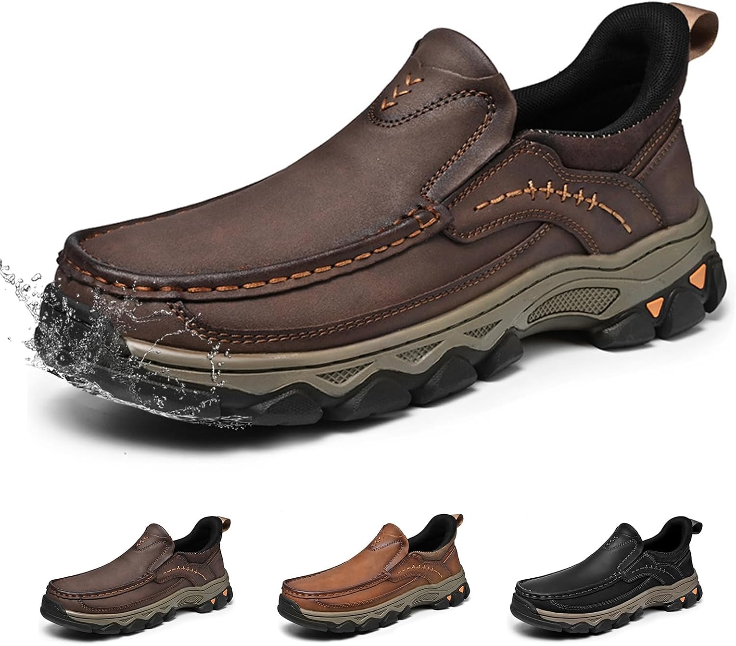 ⏰Promotion 60% OFF - 2025 New Men's Orthopedic Comfortable Hands-Free Genuine Leather Slip On Loafers