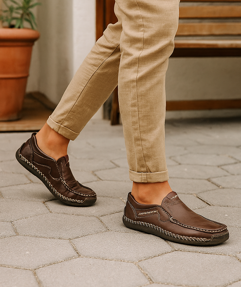 50% OFF🔥 Men’s Premium Leather Loafers - Arch Support & Wide Fit Slip-On Shoes