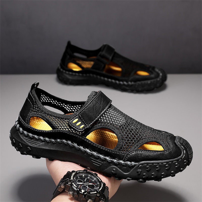 ⏰Last Day! 60% OFF 🔥Men's Handmade Cowhide Breathable Mesh Sandals
