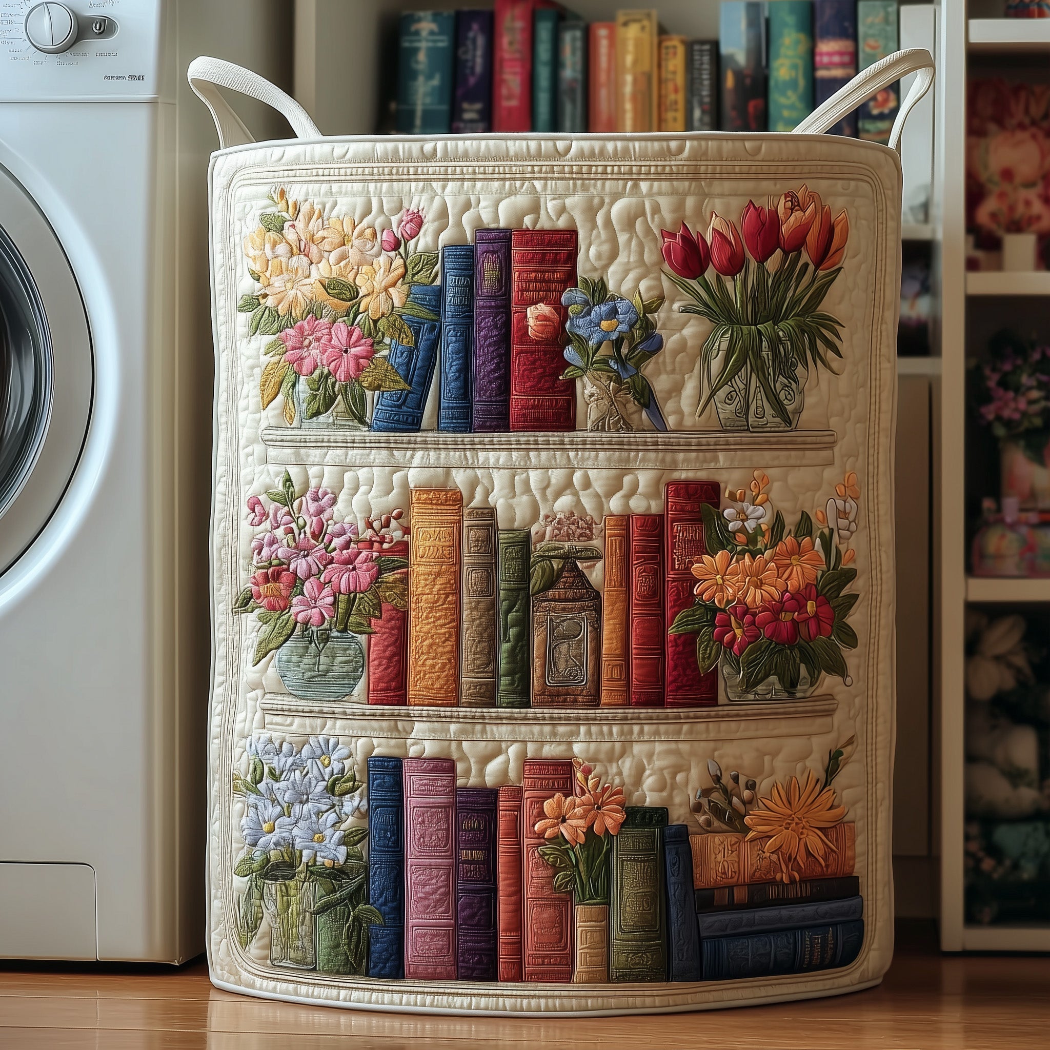 Bookish Quilted Laundry Basket GFTOHD9623