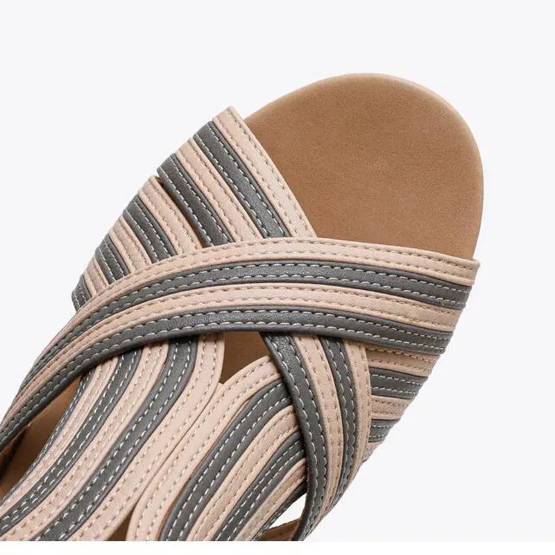 Women's Bohemian Peep Toe Wedge Sandals