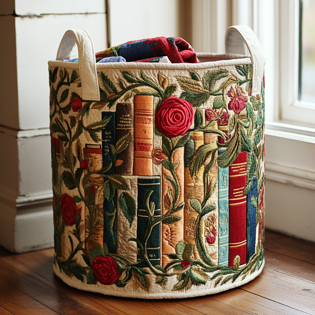 Nature Books Quilted Laundry Basket NCU0DDK836