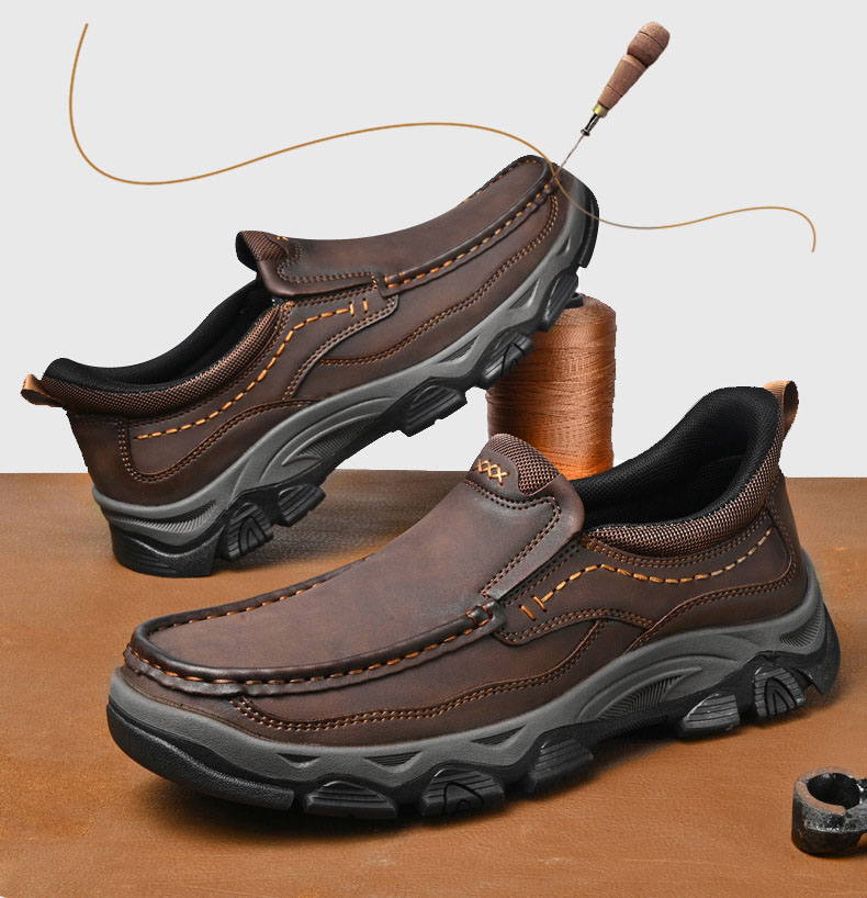 ⏰Promotion 60% OFF - Men's Orthopedic Hands-Free Genuine Calfskin Leather Slip On Loafers