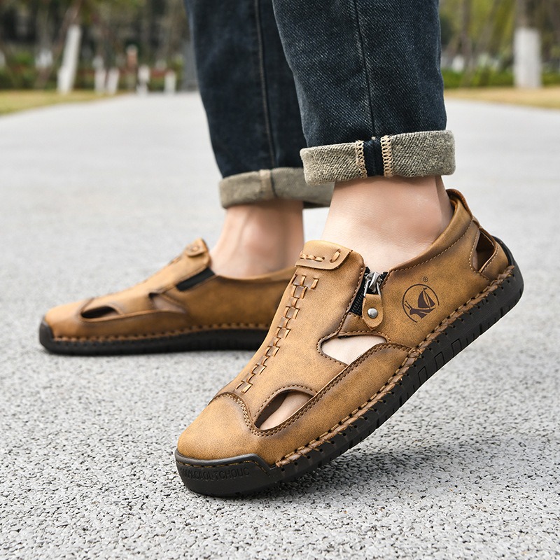 Promotion 60% OFF - 2025 Men's Orthopedic Comfortable Casual Genuine Leather Closed toe sandals