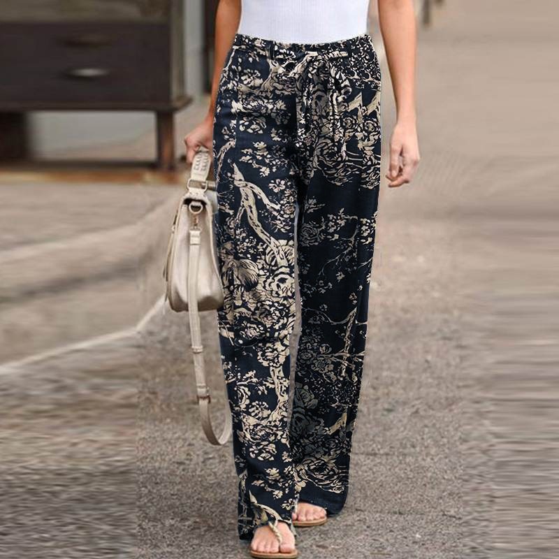 Flowerprint Linen  Pants 