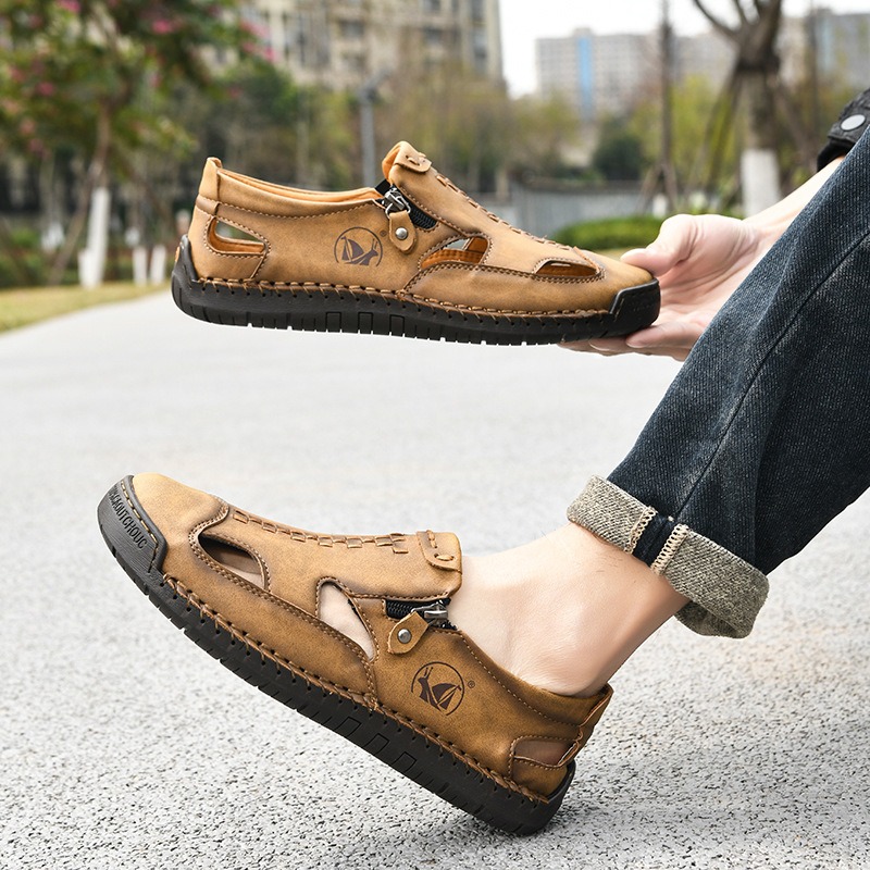 Promotion 60% OFF - 2025 Men's Orthopedic Comfortable Casual Genuine Leather Closed toe sandals