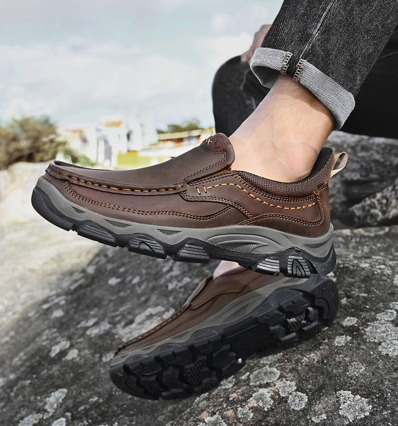 ⏰Promotion 60% OFF - Men's Orthopedic Hands-Free Genuine Calfskin Leather Slip On Loafers