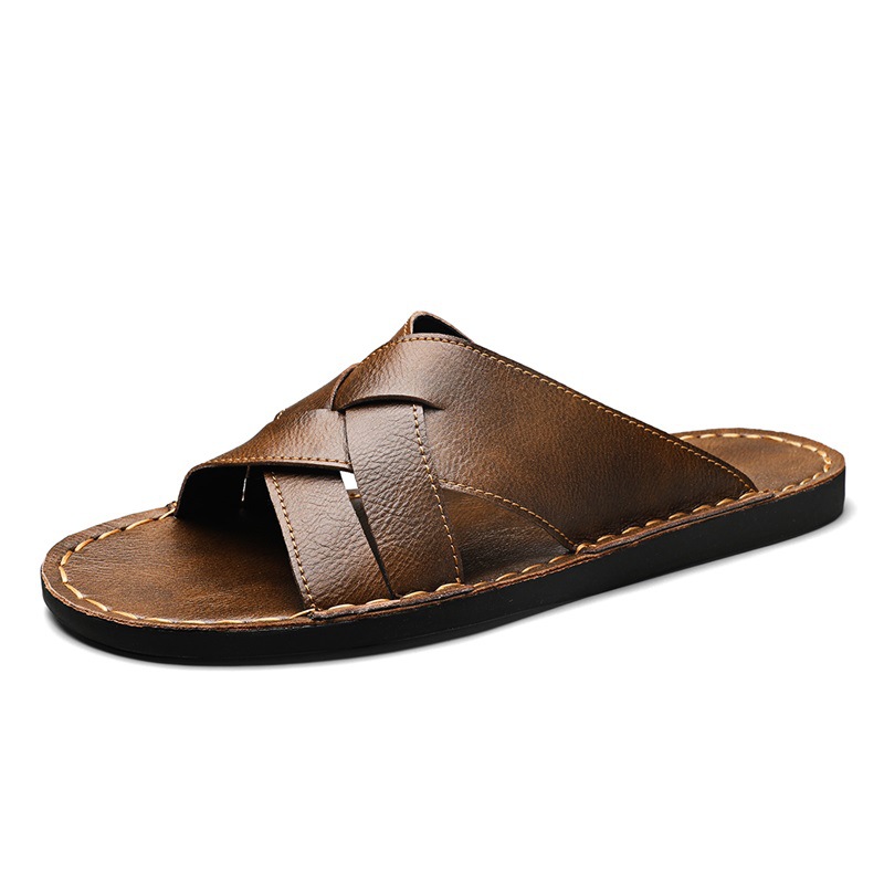Calfskin Crossover Sandal