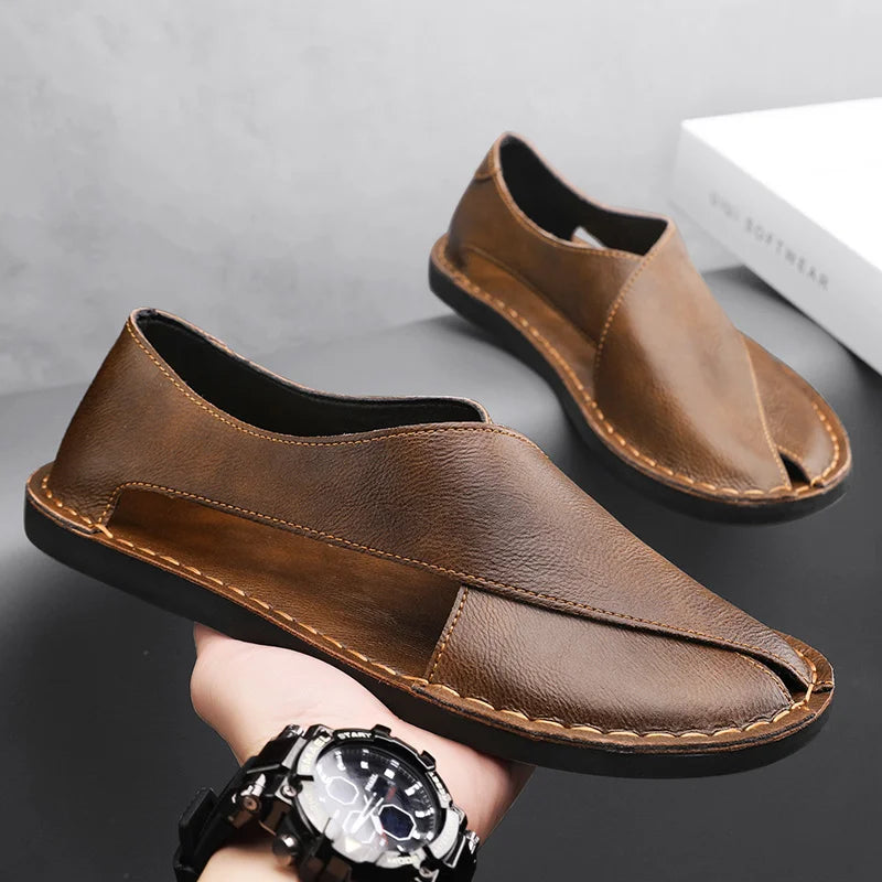 Calfskin Crossover Sandal