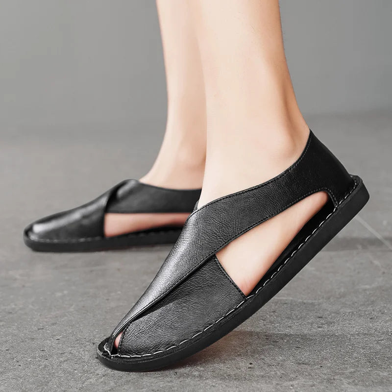 Calfskin Crossover Sandal