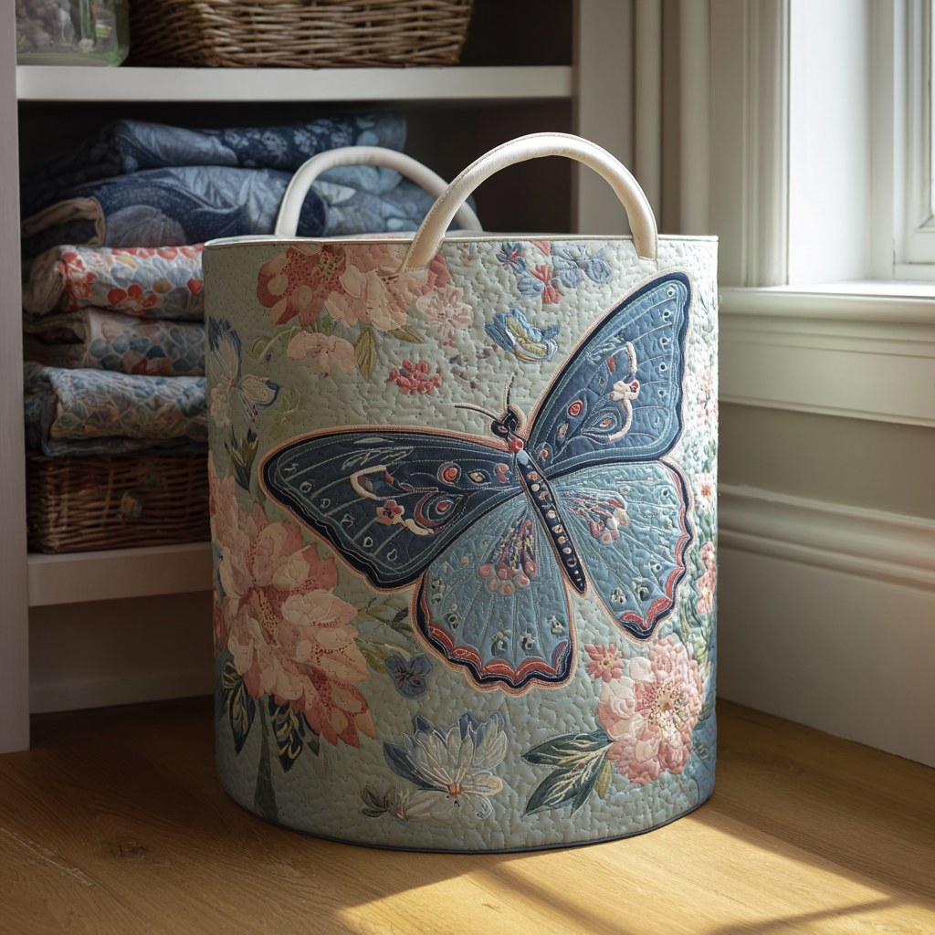 Sky Flutter Quilted Laundry Basket NCU0PVL431