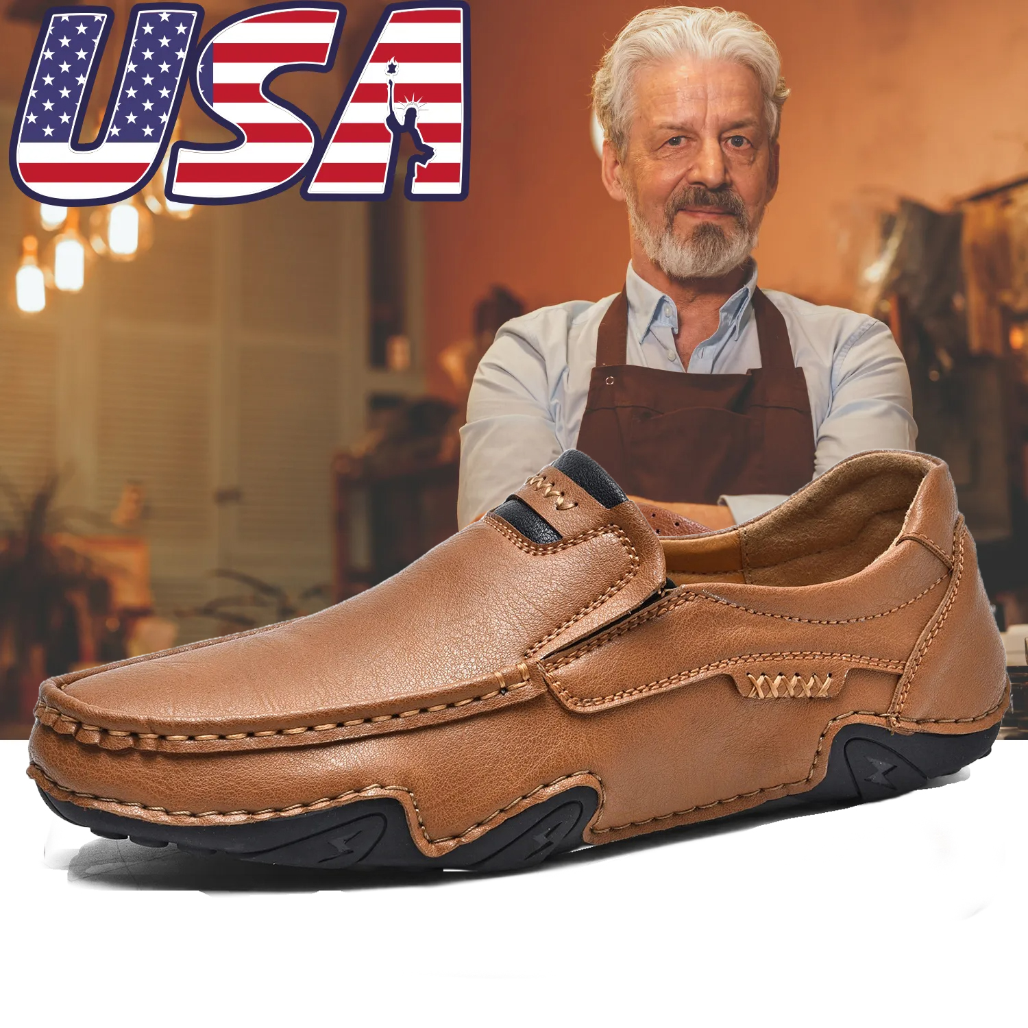 Last Day 60% OFF🔥⏱️Christmas Promotion⏱️🔥Men's genuine calfskin leather Slip-On Loafers