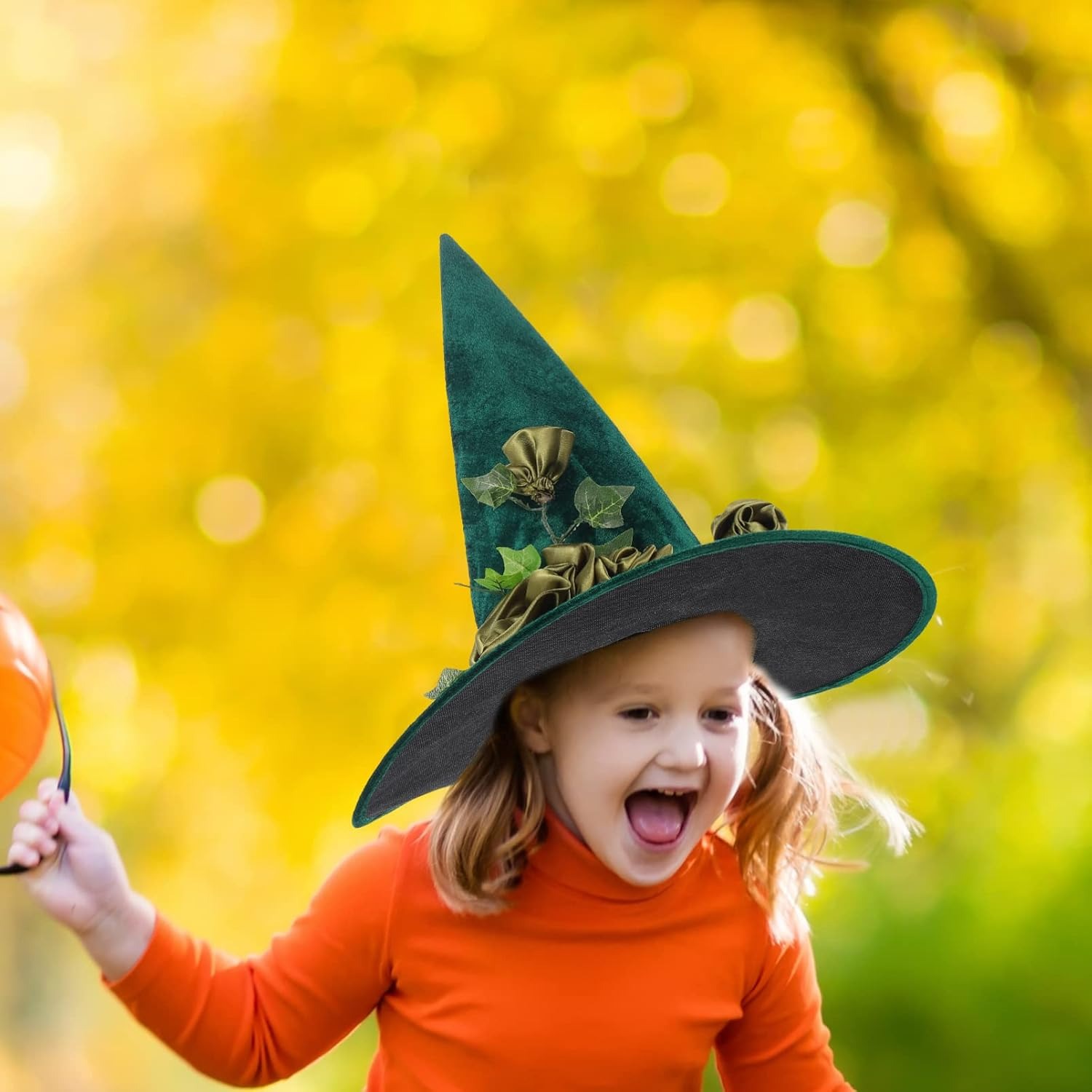 Halloween Green Witch Hat Wizard Cap 