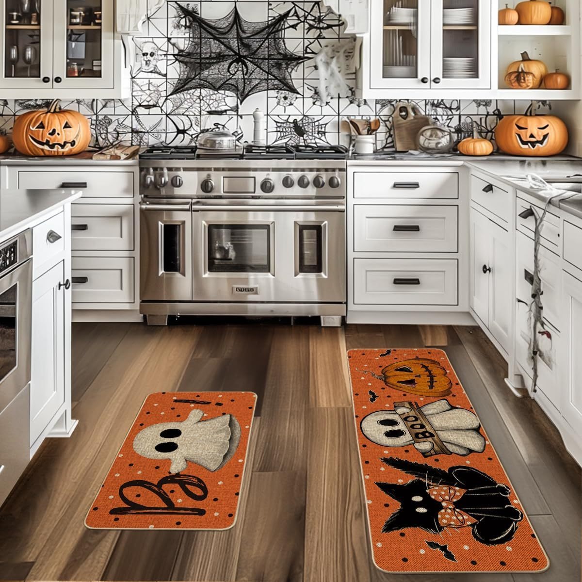 💖Early Halloween Sale 49% OFF🎃 Washable Non-Slip Halloween Kitchen Rug Sets of 2