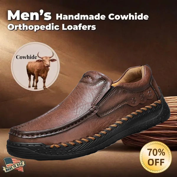 50% OFF🔥Men Orthopedic Loafers – Handcrafted Leather, Wide Toe Box & Arch Support