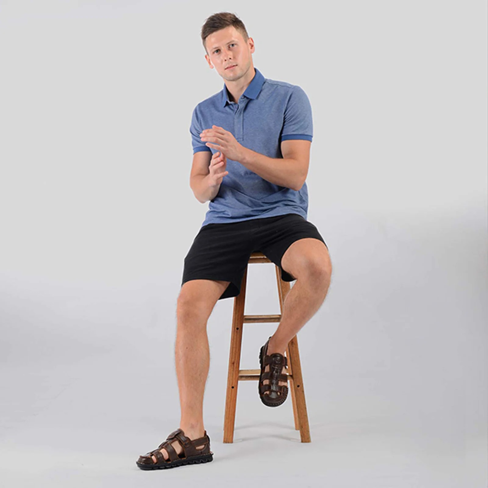 Men Closed Toe Leather Fisherman Adjustable Summer Sandals