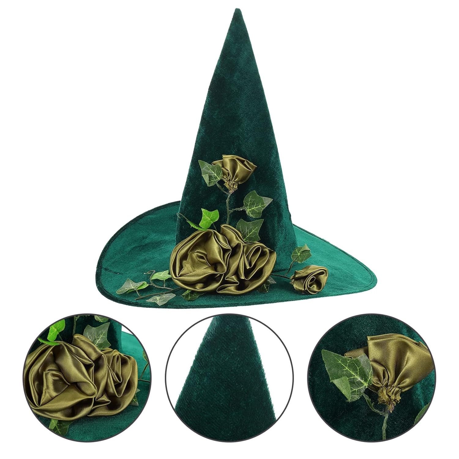Halloween Green Witch Hat Wizard Cap 