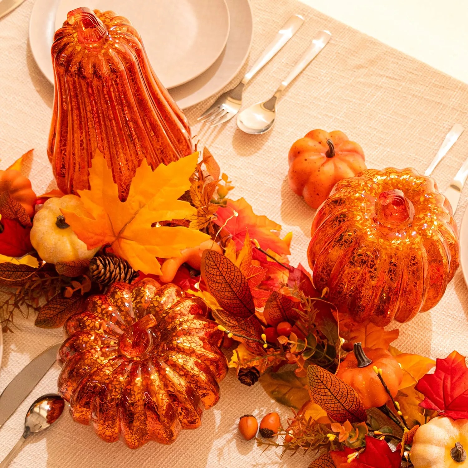 Glass Light-up Pumpkin Decoration Lights for Home