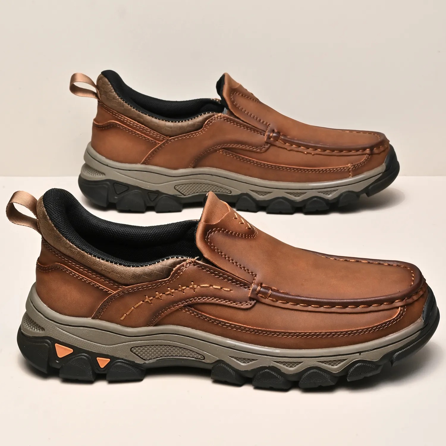 Promotion 60% OFF - 2025 New Men's Orthopedic Comfortable Hands-Free Genuine Leather Slip On Loafers