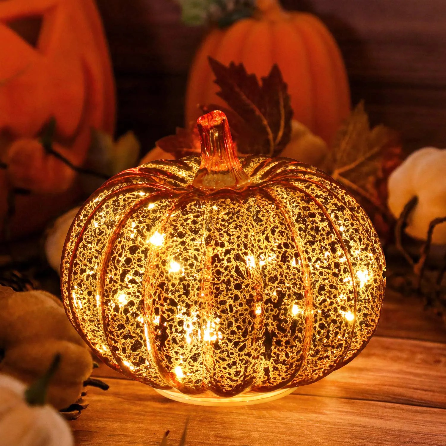 Glass Light-up Pumpkin Decoration Lights for Home