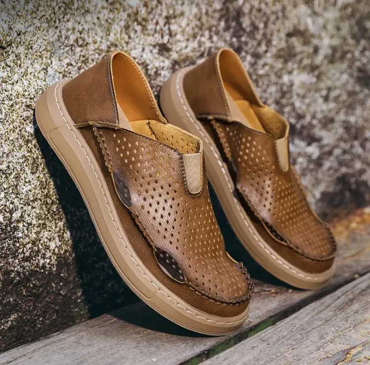 Men's Handmade Cowhide Breathable Loafers