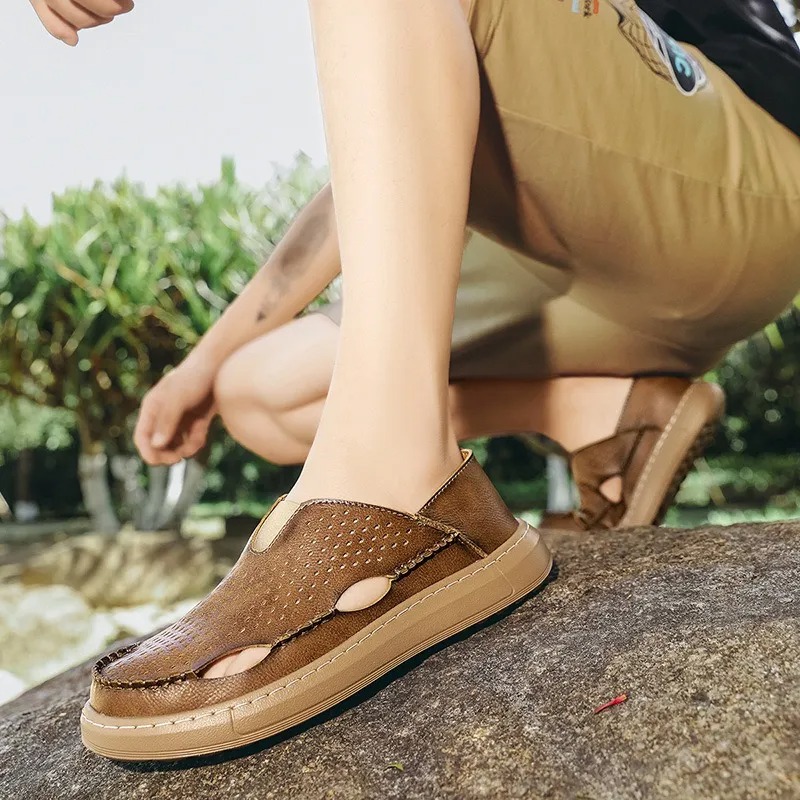 Men's Handmade Cowhide Breathable Loafers