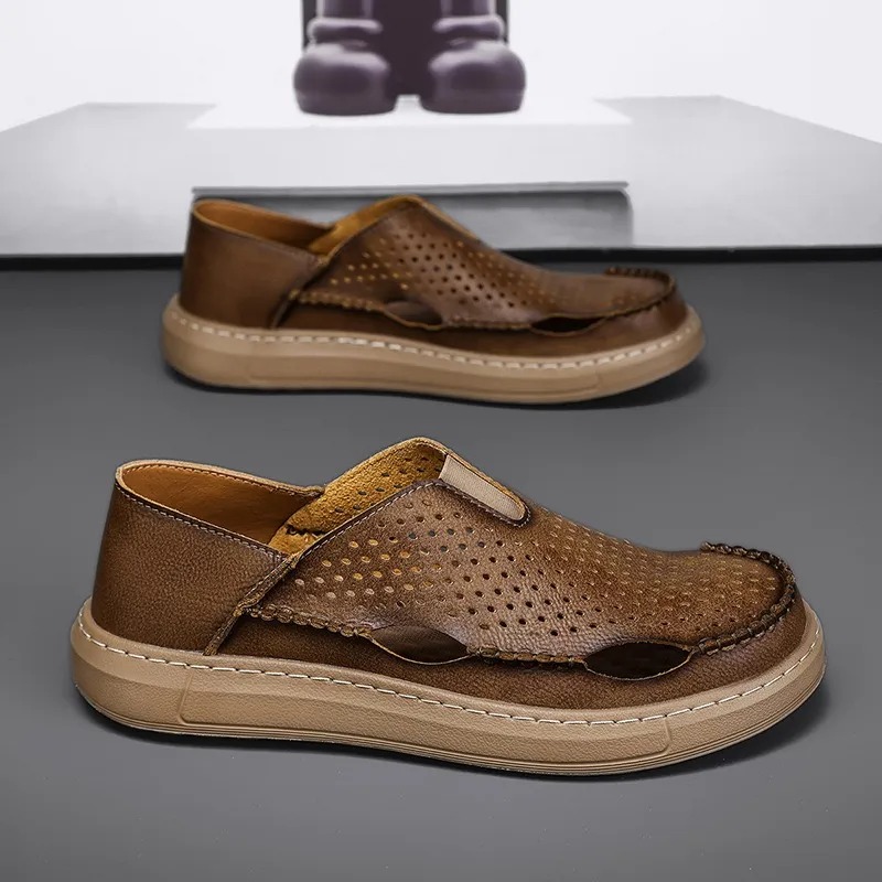 Men's Handmade Cowhide Breathable Loafers