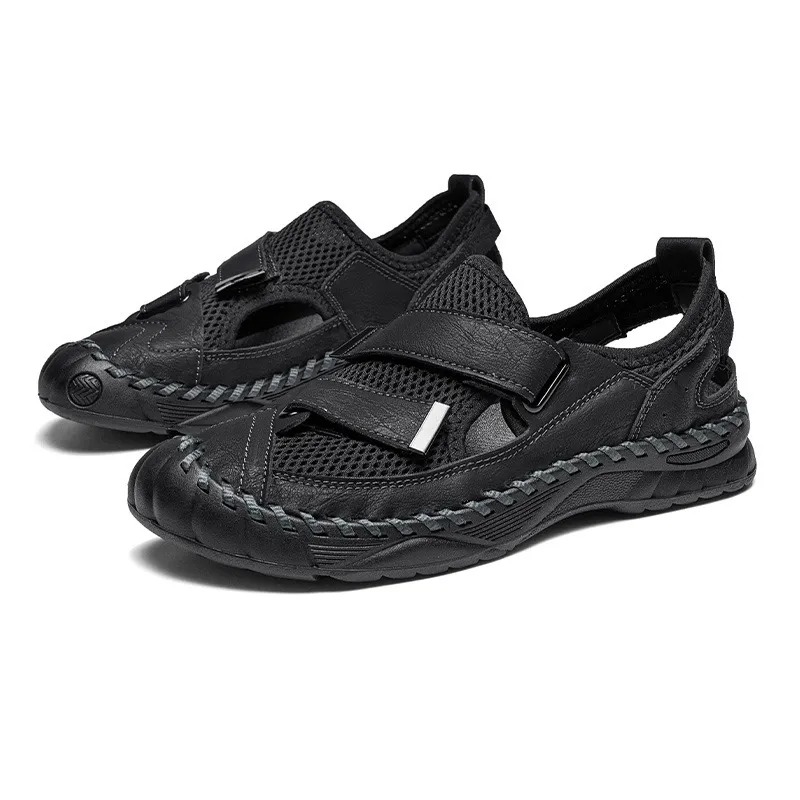 Men's Handmade Cowhide Mesh Breathable Sneakers 