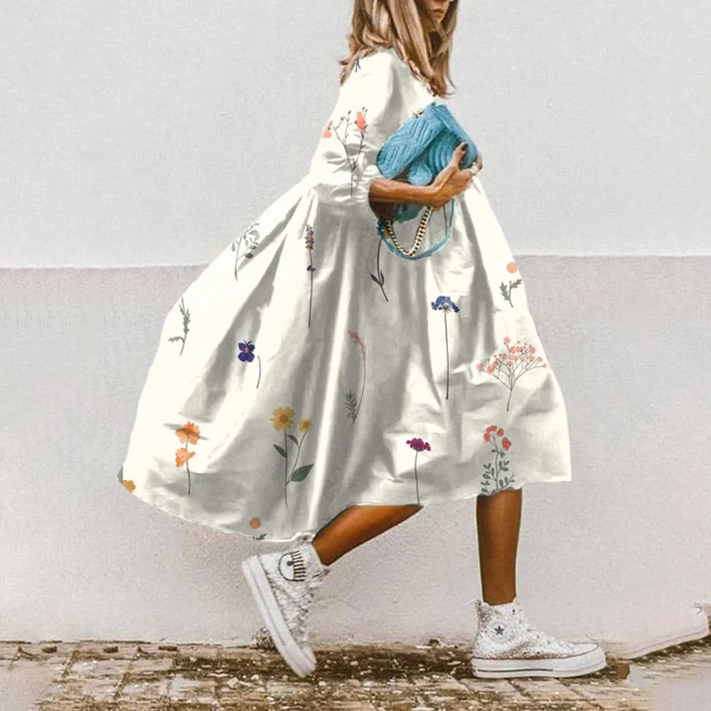 Vibrant Floral Acetate Dress