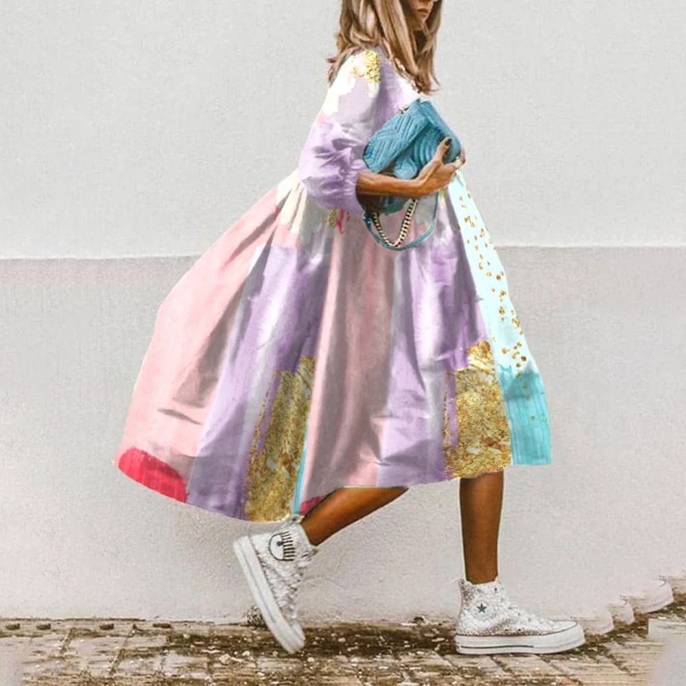 Vibrant Floral Acetate Dress