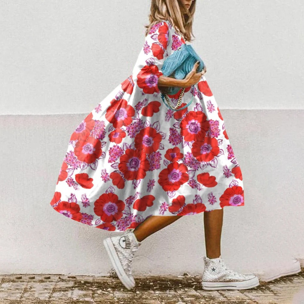 Vibrant Floral Acetate Dress