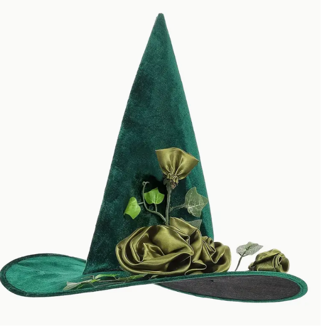 Halloween Green Witch Hat Wizard Cap 
