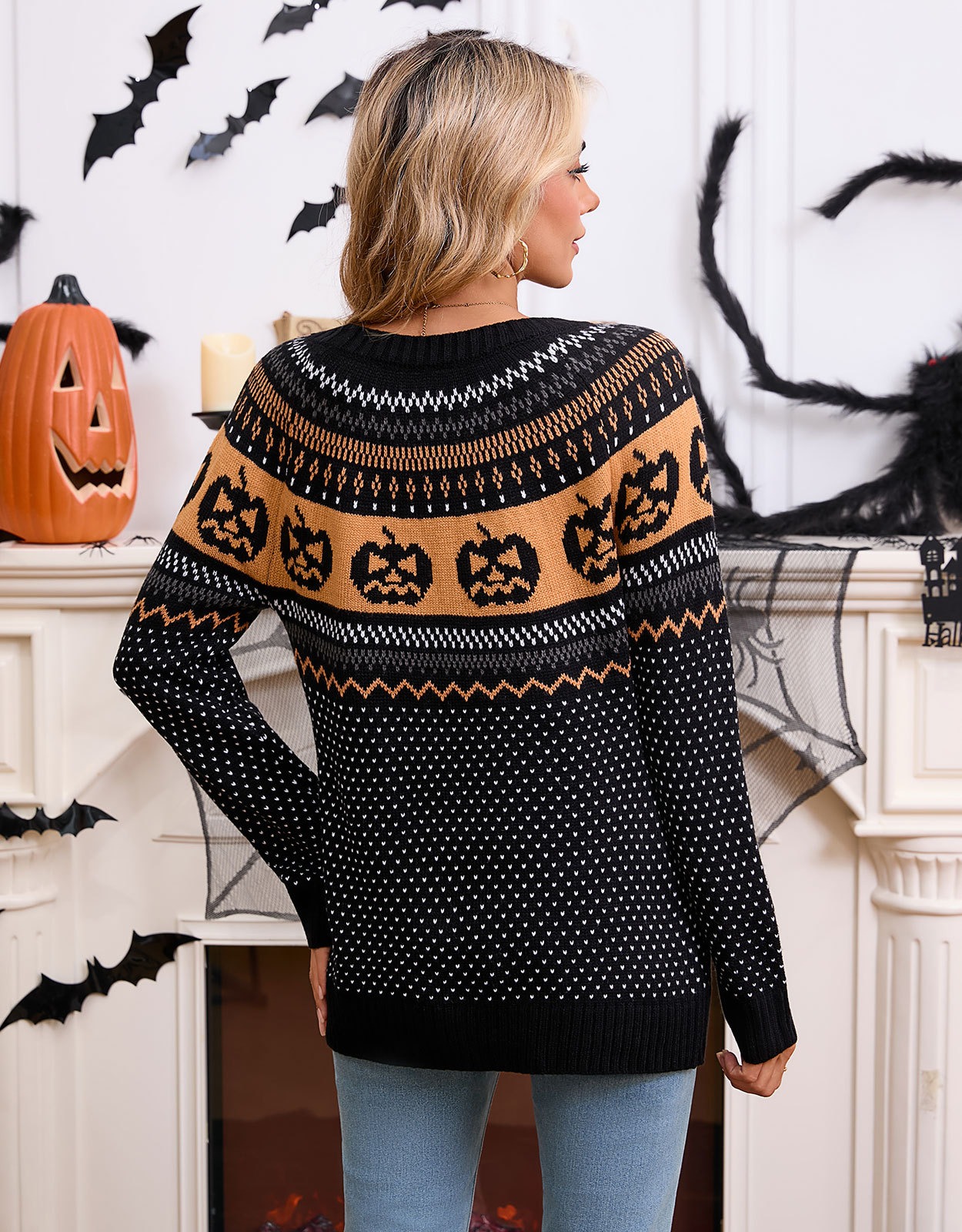 Halloween Retro Dot Knit Sweater