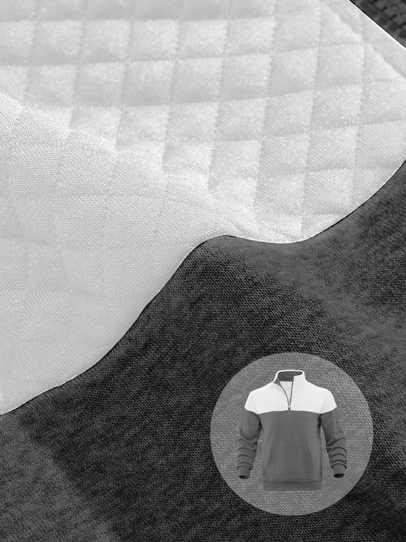 Men's Waffle Quarter Zip Sports & Outdoor Standing Collar Sweatshirt 