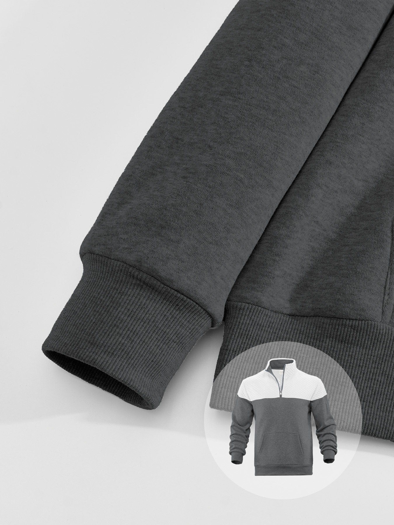 Men's Waffle Quarter Zip Sports & Outdoor Standing Collar Sweatshirt 