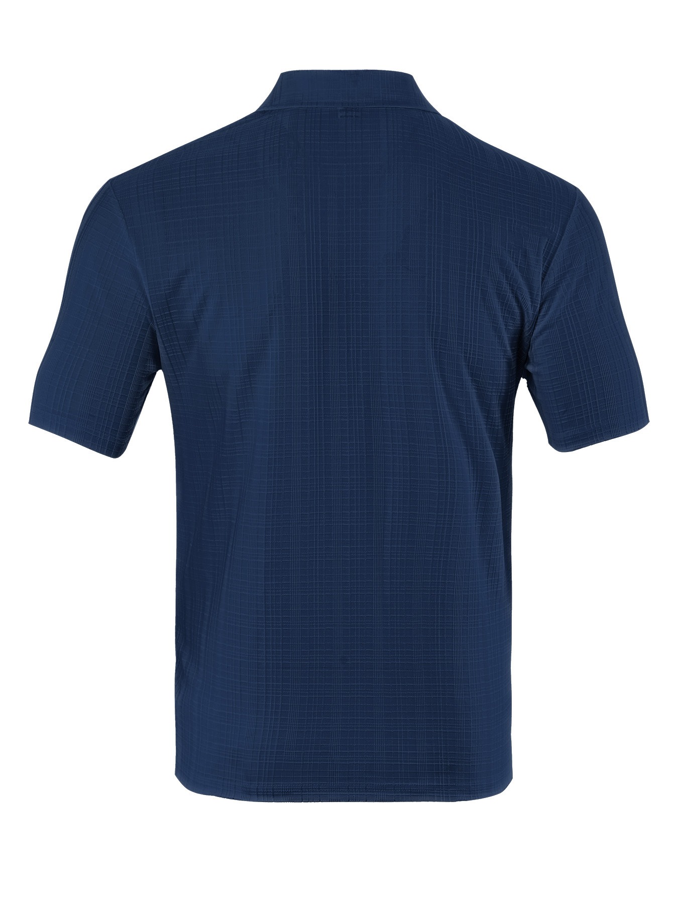 Men Waffle Plaid Lapel Short Sleeve Shirt 